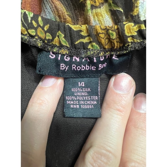 Vintage Y2K 100% SILK Halter Mini Dress Size 14 Open Back Lined Boho Browns - Picture 11 of 13